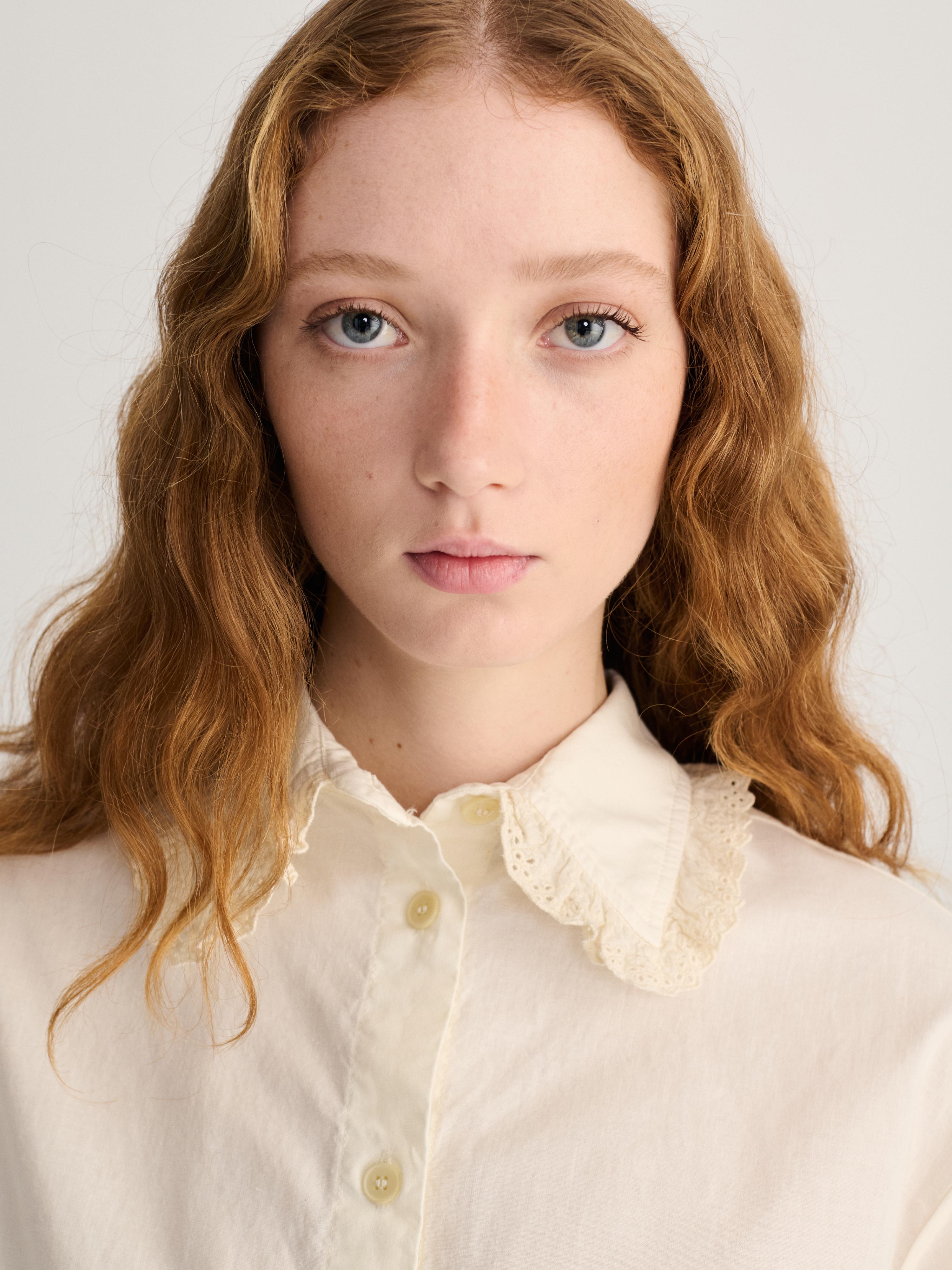 Bobo Choses Lace Ending Poplin Shirt Offwhite Damen Bluse weiß